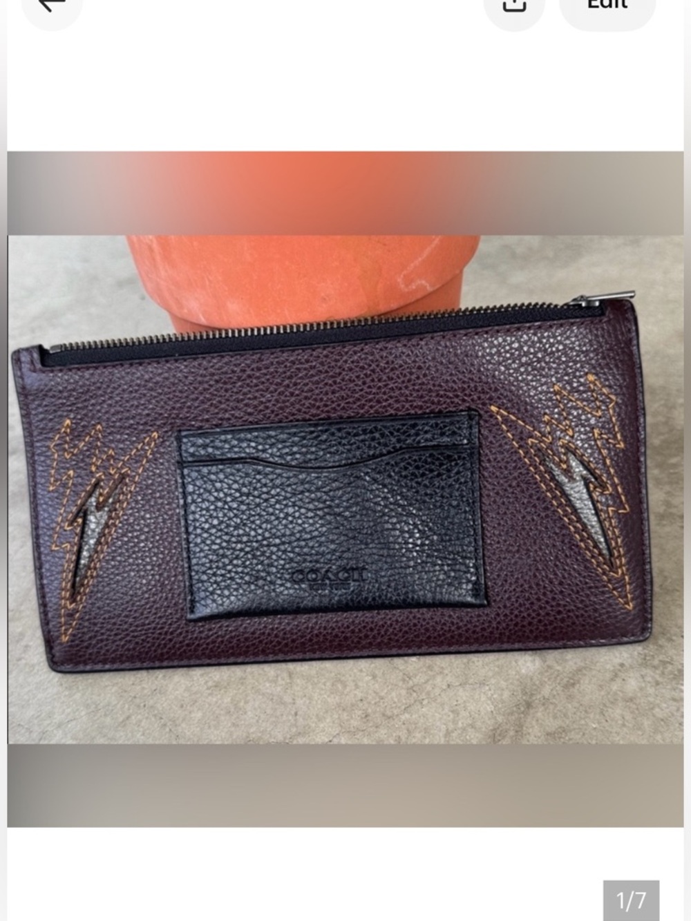 Rare Coach Zip Phone Pouch Wallet